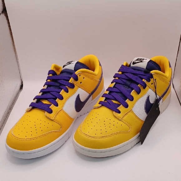 NEW Nike Dunk Low 365 By You-Lakers Yellow/Purple/White Womens Size 10.5 US - Picture 1 of 16